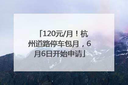 120元/月！杭州道路停车包月，6月6日开始申请